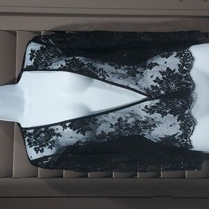 VINTAGE CARMEN MARC VALVO LACE AND BEAD EVENING JACKET